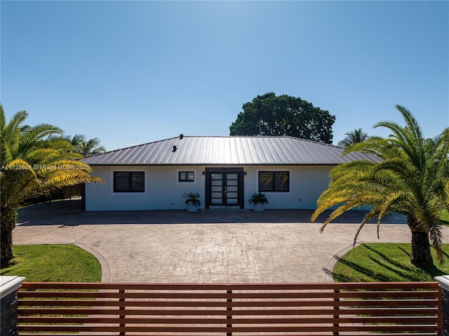 view of front of home featuring french doors