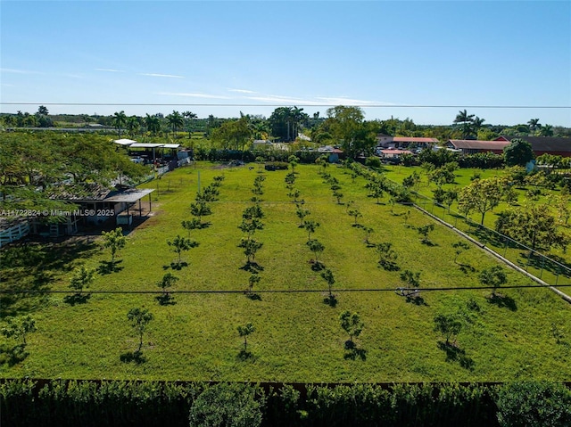 aerial view featuring a rural view