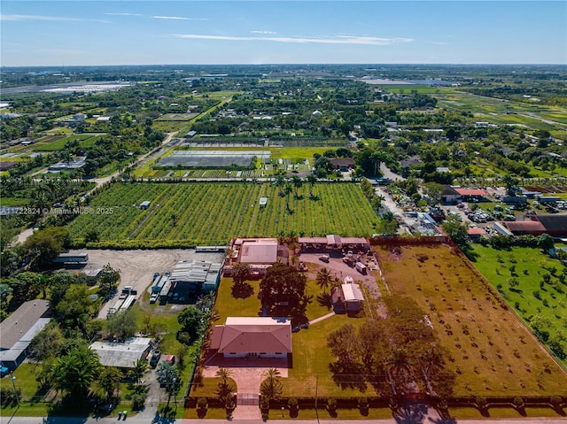 drone / aerial view with a rural view