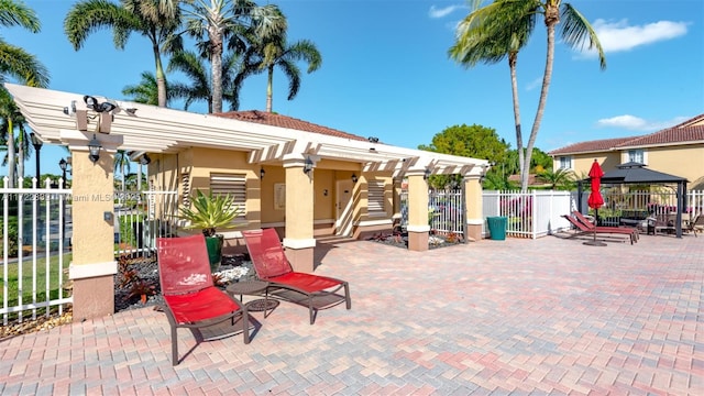 view of patio / terrace with a pergola