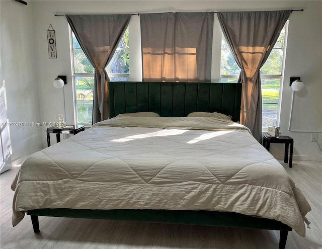 bedroom featuring wood-type flooring