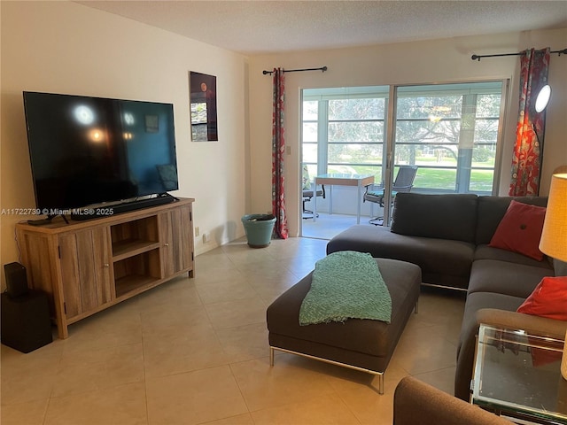 view of tiled living room