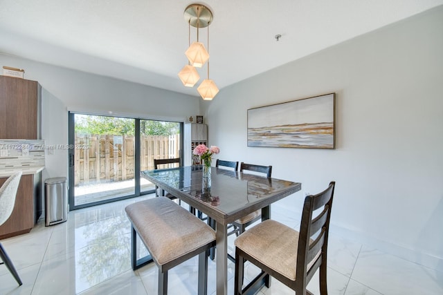 view of dining area