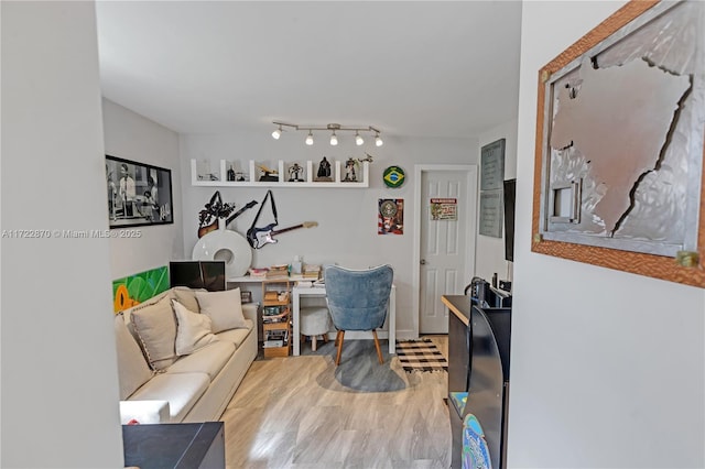 living room featuring light wood-type flooring