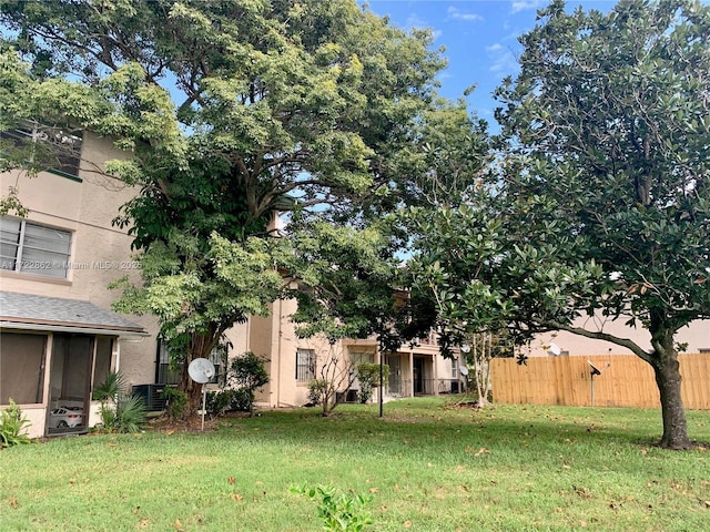 view of yard featuring cooling unit