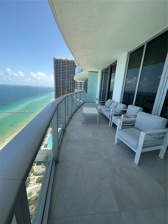 balcony with a water view