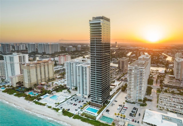 city view with a beach view and a water view