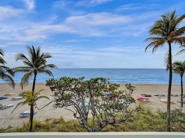 water view with a view of the beach