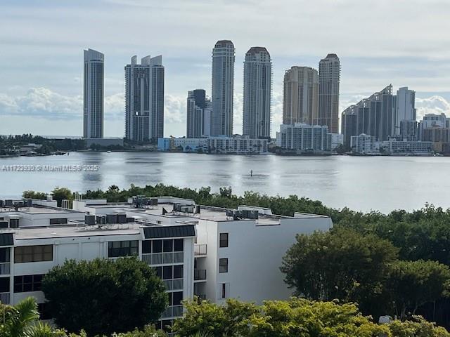 property's view of city with a water view