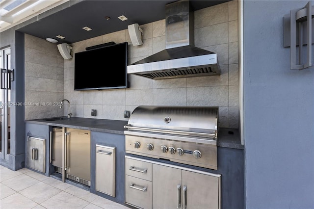 view of patio / terrace with sink and grilling area