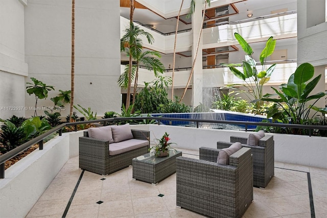 view of patio / terrace featuring a balcony