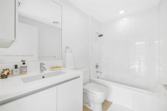 1445 16th St Unit 703, Miami Beach, FL 33139 - bathroom featuring toilet, vanity, and shower / bathtub combination