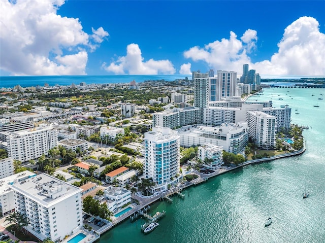 1445 16th St Unit 703, Miami Beach, FL 33139 - aerial view featuring a city view and a water view
