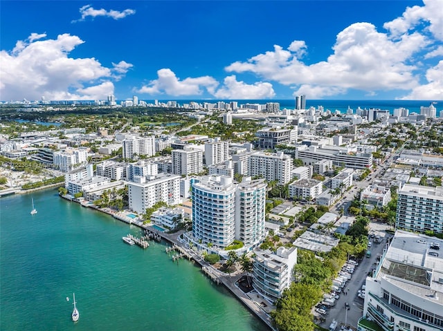 1445 16th St Unit 703, Miami Beach, FL 33139 - drone / aerial view featuring a water view and a view of city