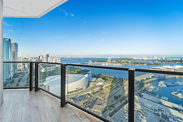 balcony with a water view