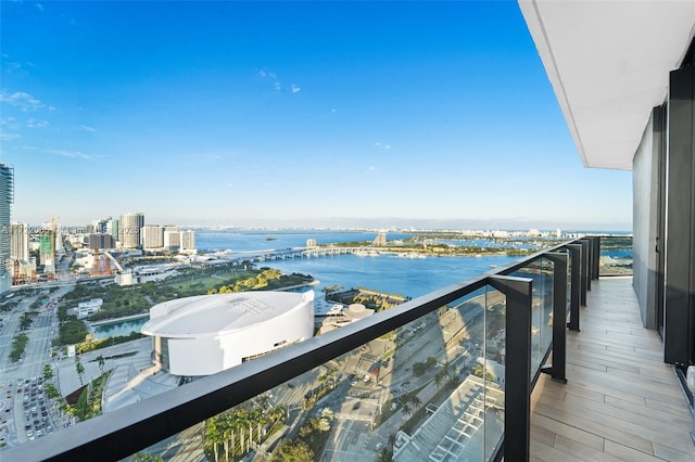 balcony with a water view