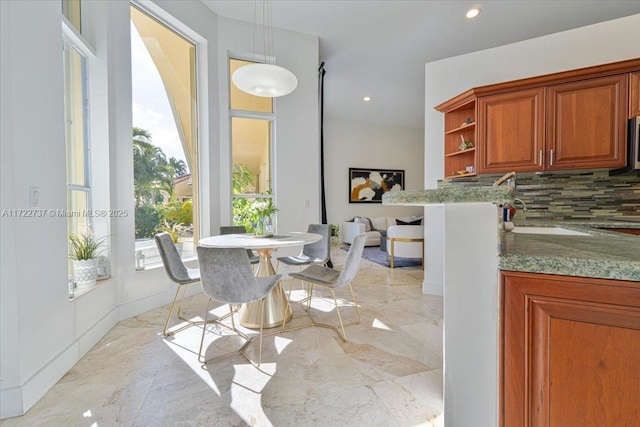 dining area with sink