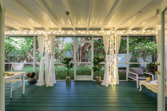 view of unfurnished sunroom