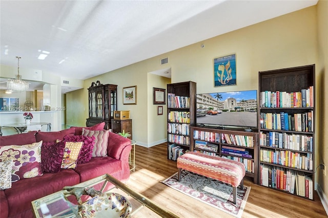 living room featuring wood-type flooring