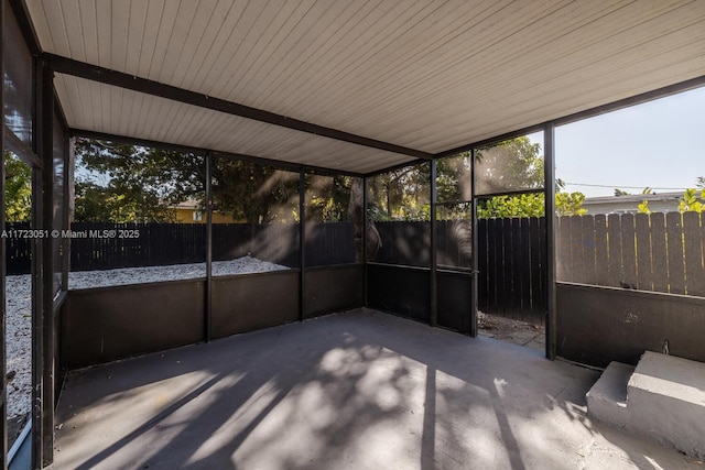 view of unfurnished sunroom