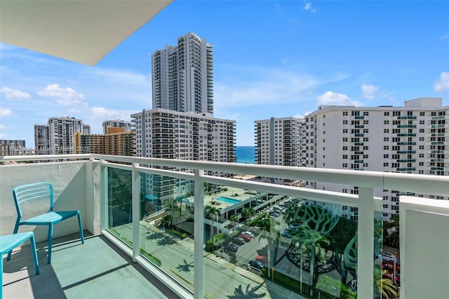 balcony with a city view