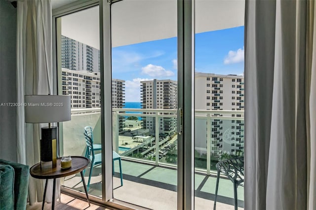 balcony with a water view