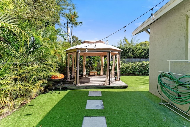 view of yard with a gazebo