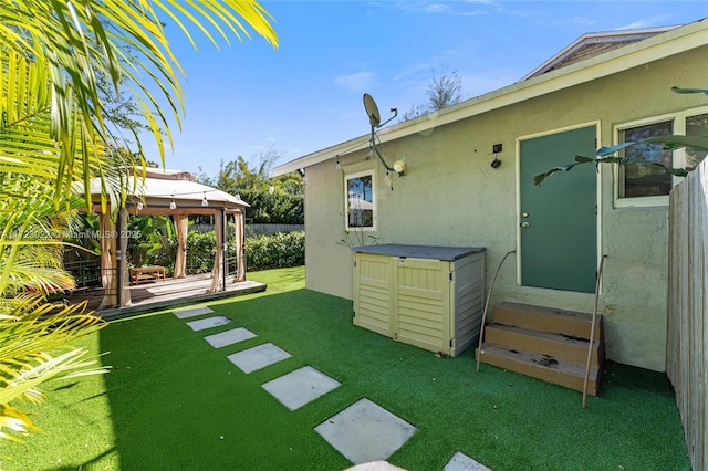 view of yard featuring a gazebo