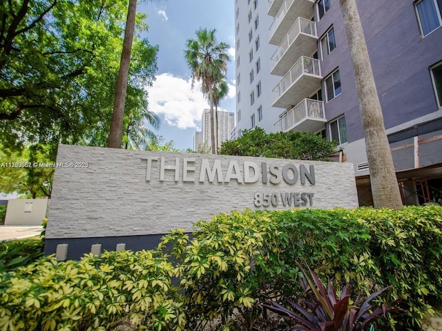 view of community sign