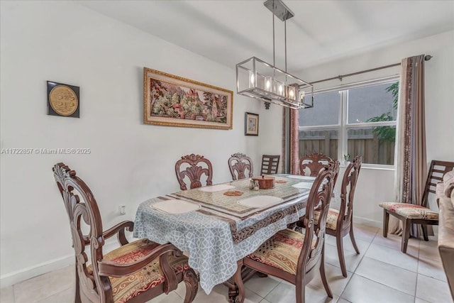 dining room featuring light tile patterned floors