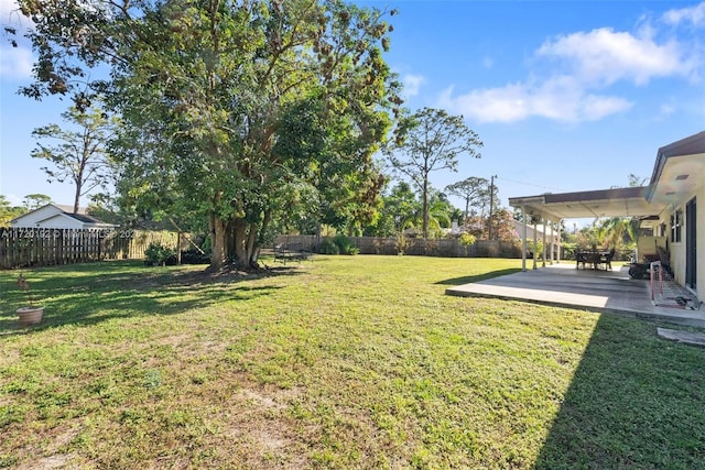 view of yard with a patio