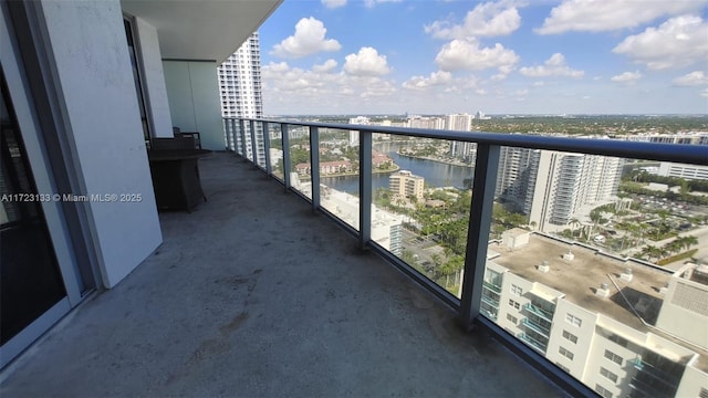 balcony with a water view