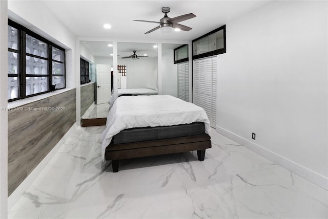 bedroom with ceiling fan