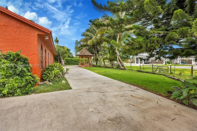 view of yard featuring a gazebo