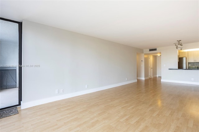 unfurnished living room featuring light hardwood / wood-style floors