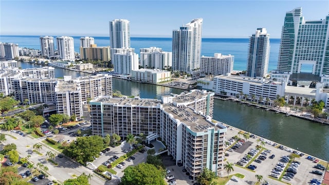 property's view of city featuring a water view