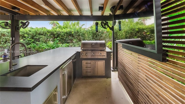 view of patio / terrace with area for grilling, sink, and grilling area