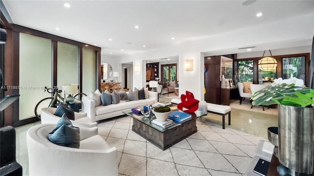 living room featuring plenty of natural light