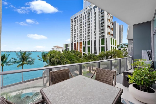 balcony with a water view