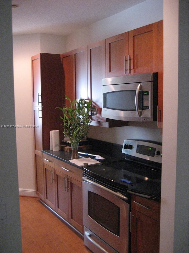 kitchen with appliances with stainless steel finishes