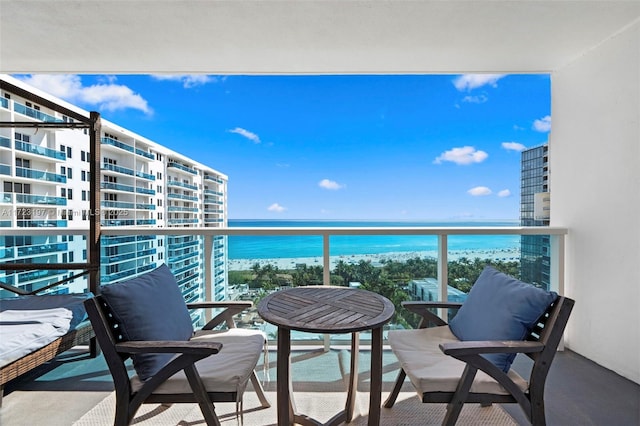 balcony with a water view