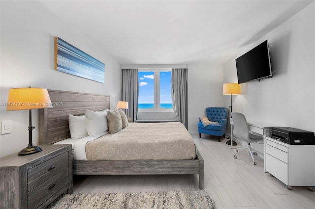 bedroom featuring light hardwood / wood-style flooring