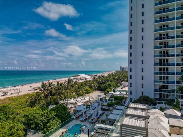 water view featuring a beach view