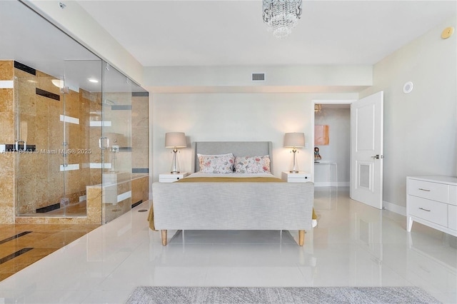 view of tiled bedroom