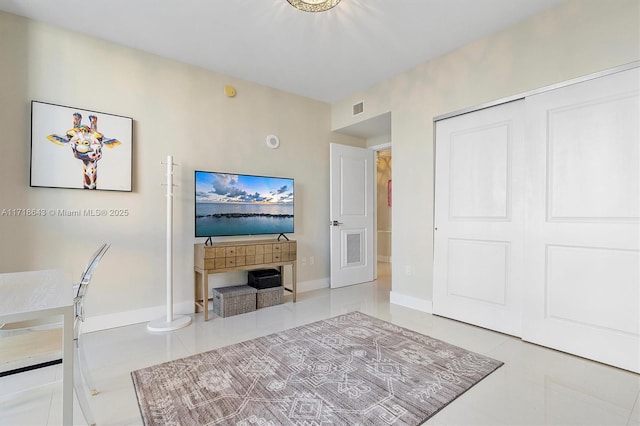 view of tiled living room