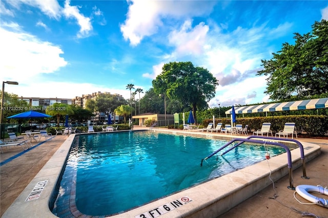 view of pool with a patio area