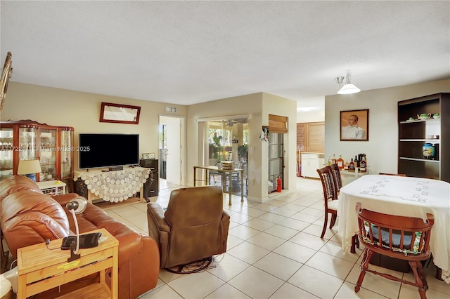 view of tiled living room