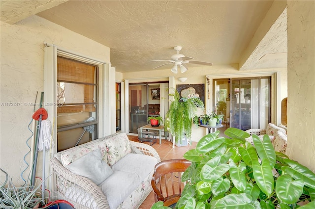 8860 SW 123rd Ct Unit K207, Miami, FL 33186 - sunroom featuring ceiling fan