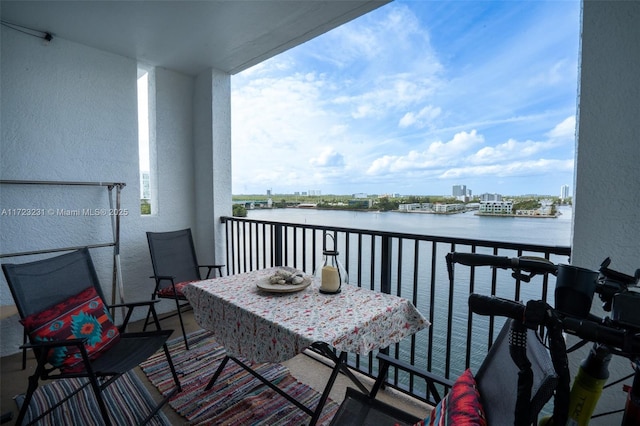 balcony with a water view