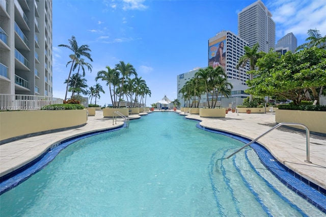 view of pool with a patio area